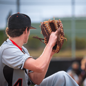 Baseball pitcher about to throw the ball